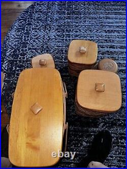 Longaberger Baskets Lot of 5 Baskets 5 with Plastic liners 1990