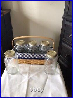 Longaberger Baskets New (Open) Blue Ribbon Canning Basket Combo. 2 Xtra