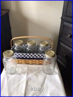 Longaberger Baskets New (Open) Blue Ribbon Canning Basket Combo. 2 Xtra