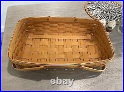 Longaberger Baskets Rectangle Basket With Handles 12 X 17.5