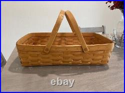 Longaberger Baskets Rectangle Basket With Handles 12 X 17.5