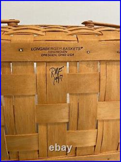 Longaberger Baskets Rectangle Basket With Handles 12 X 17.5