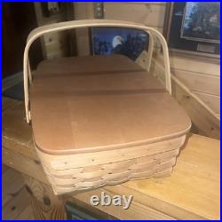 Longaberger Baskets Rectangle Basket With Handlesand Lid! 12 X 17.5 2002