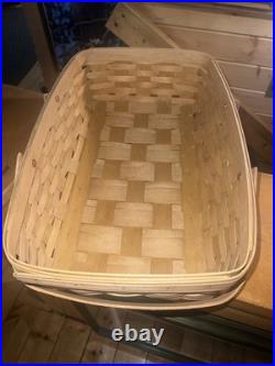 Longaberger Baskets Rectangle Basket With Handlesand Lid! 12 X 17.5 2002