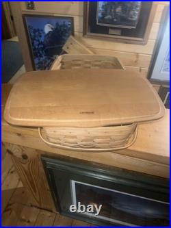Longaberger Baskets Rectangle Basket With Handlesand Lid! 12 X 17.5 2002