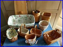 Longaberger Baskets, Set of 24 Various sizes, some withLiners