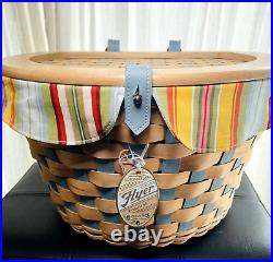 Longaberger Bicycle Bike Basket Combo Natural/Blue