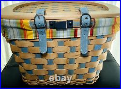 Longaberger Bicycle Bike Basket Combo Natural/Blue