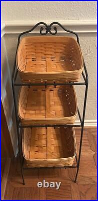 Longaberger Bin Organizer Stand with3 Baskets