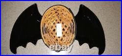 Longaberger Black Bat Dish And Black Basket Set. Rare