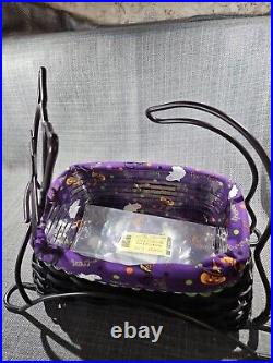 Longaberger Black Cat Basket Combo with Lid & Wrought Iron Cat Stand 2009