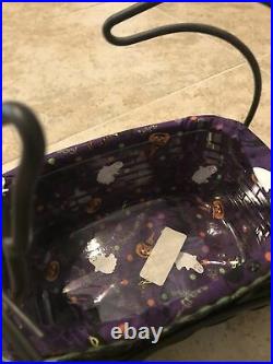 Longaberger Black Cat Basket Halloween Party Liner Protector Wrought IronRARE