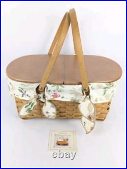 Longaberger Blue Ribbon Collection LG Crafting Basket Hinged Lid 19x12.5x8.5