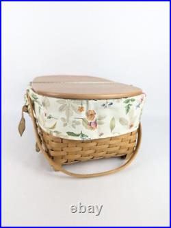 Longaberger Blue Ribbon Collection LG Crafting Basket Hinged Lid 19x12.5x8.5