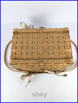 Longaberger Blue Ribbon Collection LG Crafting Basket Hinged Lid 19x12.5x8.5