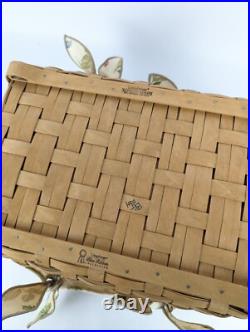 Longaberger Blue Ribbon Collection LG Crafting Basket Hinged Lid 19x12.5x8.5