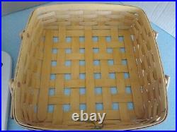 Longaberger Blue Ribbon Pie Basket with liner, protector, lid, and tie-on set
