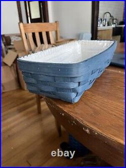 Longaberger Blue Weave Bread Basket Lid Liner Protector