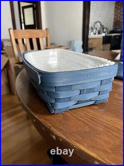 Longaberger Blue Weave Bread Basket Lid Liner Protector