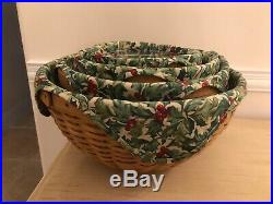 Longaberger Bowl Baskets withprotectors -Set of 4-7,9,11,13 $149.99+FG+Liners