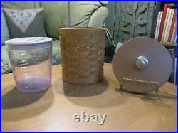 Longaberger CANISTER SET with Protectors Ivy Liners Rectangle Pewter Tie Ons