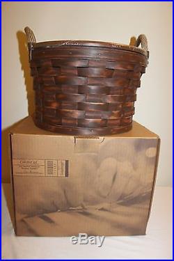 Longaberger CC Collectors Club Antiqued Medium Bushel Basket Set New