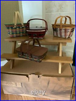 Longaberger CC Miniature Life's A Picnic Series Full Set 4 baskets & table