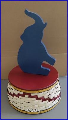 Longaberger CIRCUS Basket with ELEPHANT Lid 2014 Collector's Club Excellent