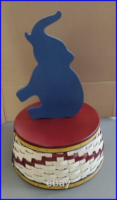 Longaberger CIRCUS Basket with ELEPHANT Lid 2014 Collector's Club Excellent