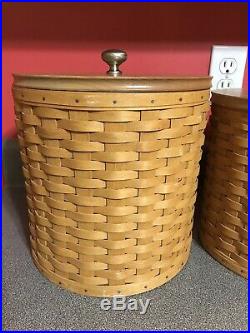 Longaberger Canister (4) Set With Sealed Plastic Inserts with lids 2004