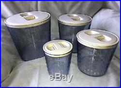 Longaberger Canister (4) Set With Sealed Plastic Inserts withlids & cloth inserts