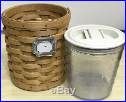 Longaberger Canister Basket Set 2004 with Protectors and Label Tie-Ons