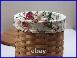 Longaberger Canister Basket Set of 3 with Lids & Liners Small, Medium, & Large