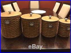 Longaberger Canister Basket Set of 4 COMBO 2003 Gently Used