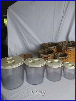 Longaberger Canister Basket Set with Plastic Container Liners