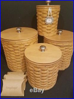 Longaberger Canister Baskets Set Of 4 With Tie Ons Look