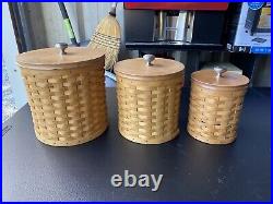 Longaberger Canister Baskets Set of 3