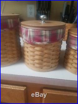 Longaberger Canister Baskets (Set of 4), wooden lids & liners