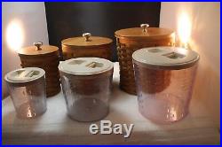 Longaberger Canister Set 2003 Woodcraft Lids, Sealable Containers Retired