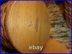 Longaberger Canister Set 4 Baskets With Wood LID And 2pc Inserts