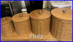 Longaberger Canister Set, Lids, 4 Containers