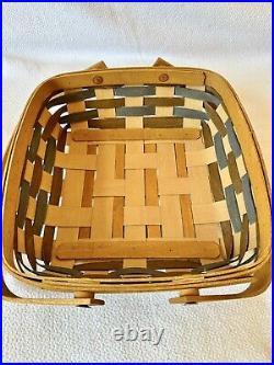 Longaberger Carry & Serve Square Basket set in Fieldstone Withpewter Baking Dish
