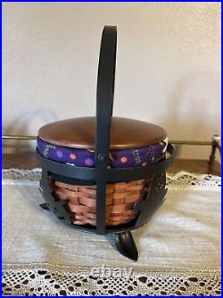 Longaberger Cauldron Basket With Liner, Protector, Lid, And Knob