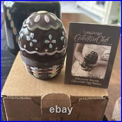 Longaberger Chocolate Egg Collectors Club Handmade Basket & 2012 Mini NEW