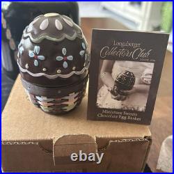 Longaberger Chocolate Egg Collectors Club Handmade Basket & 2012 Mini NEW