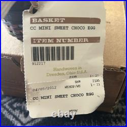 Longaberger Chocolate Egg Collectors Club Handmade Basket & 2012 Mini NEW