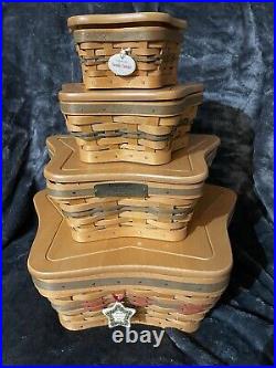Longaberger Christmas Collection 2001 Edition 4 Basket Set With Alternate Lid