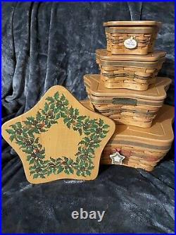 Longaberger Christmas Collection 2001 Edition 4 Basket Set With Alternate Lid