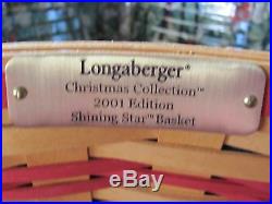 Longaberger Christmas Star Basket Set Trio, Liners, Protectors Wrought Iron Stand