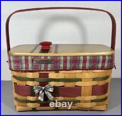 Longaberger Christmas WRAP IT UP Basket withLiner Lid Red Knob Prot 2008, 28th Ed Longaberger Christmas WRAP IT UP Basket withLiner Lid Red Knob Prot 2008, 28th Ed